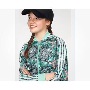 Adidas Girls Zoo Full Zip Jacket Mint Size Large Youth 13-14 Jungle